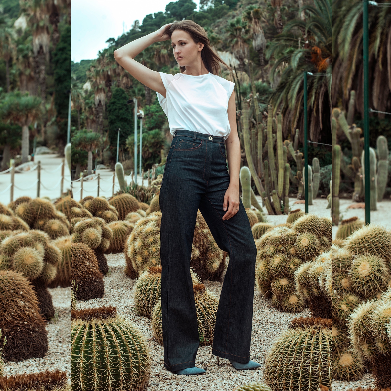 Vaquero de cintura alta y pata recta, moda sostenible, moda tica hecho en Espaa | IO DREAMS