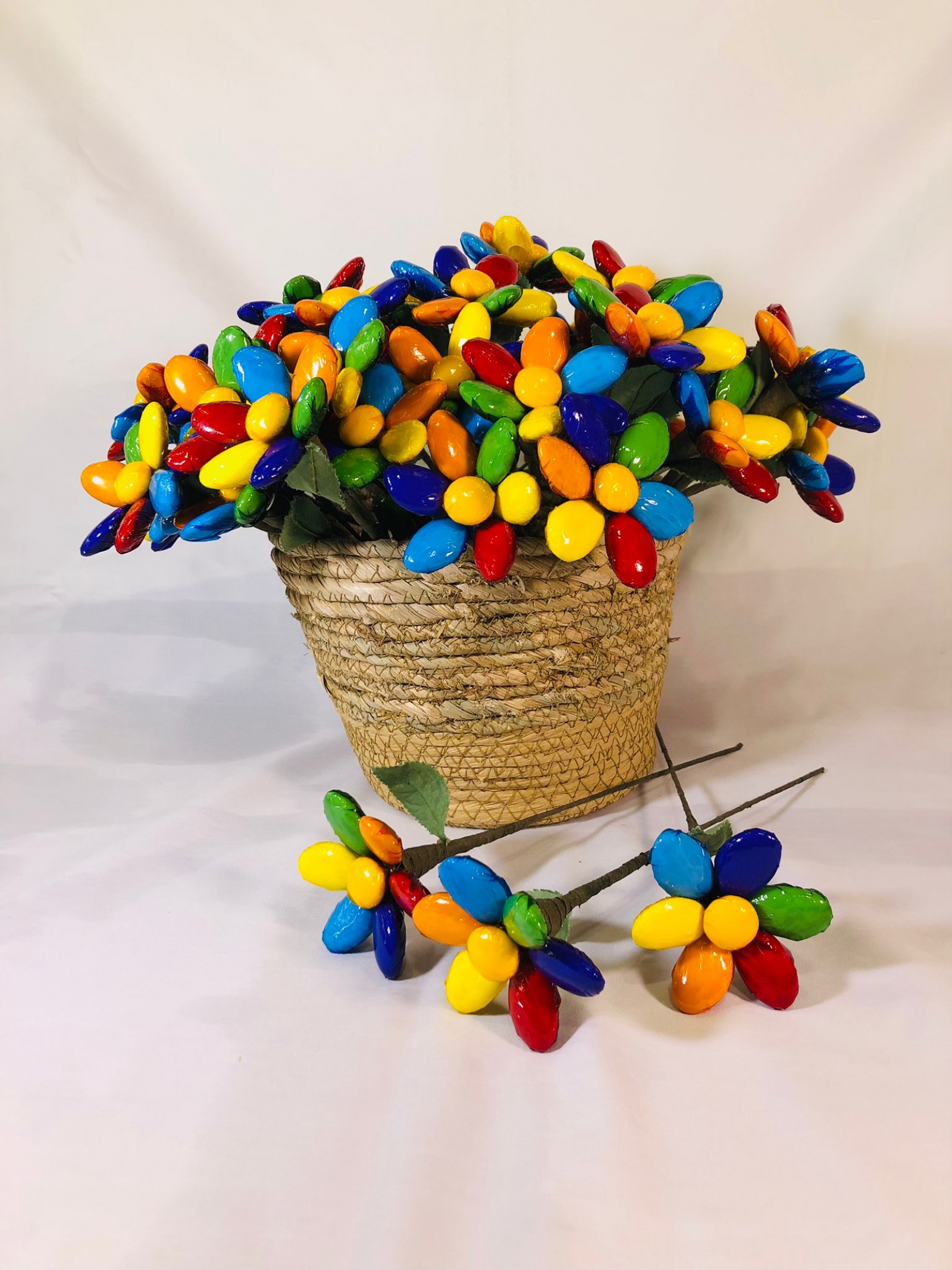 Flores de chocolate hechas a mano