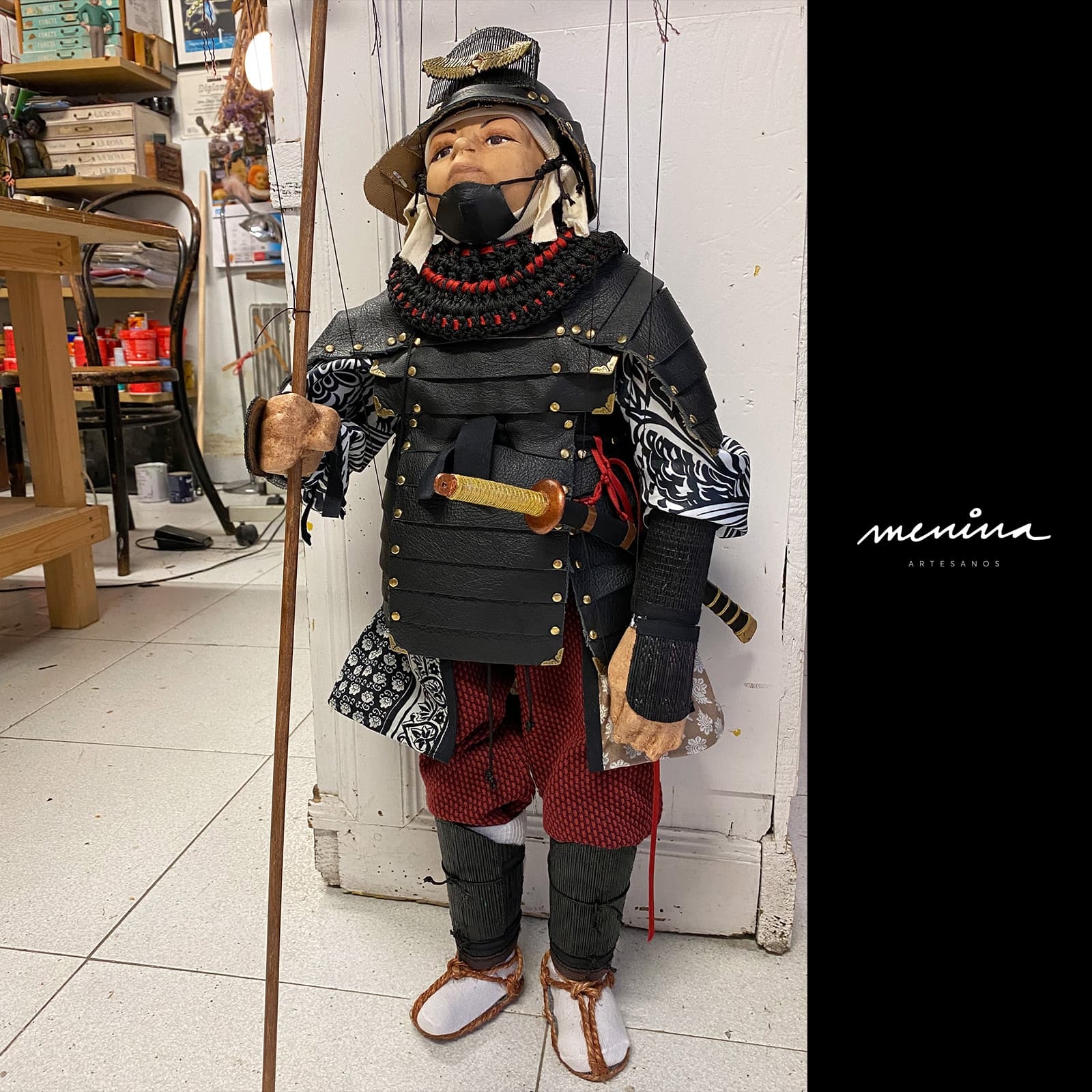 marioenta artesanal - guerrero samurai - menina - hondarribia