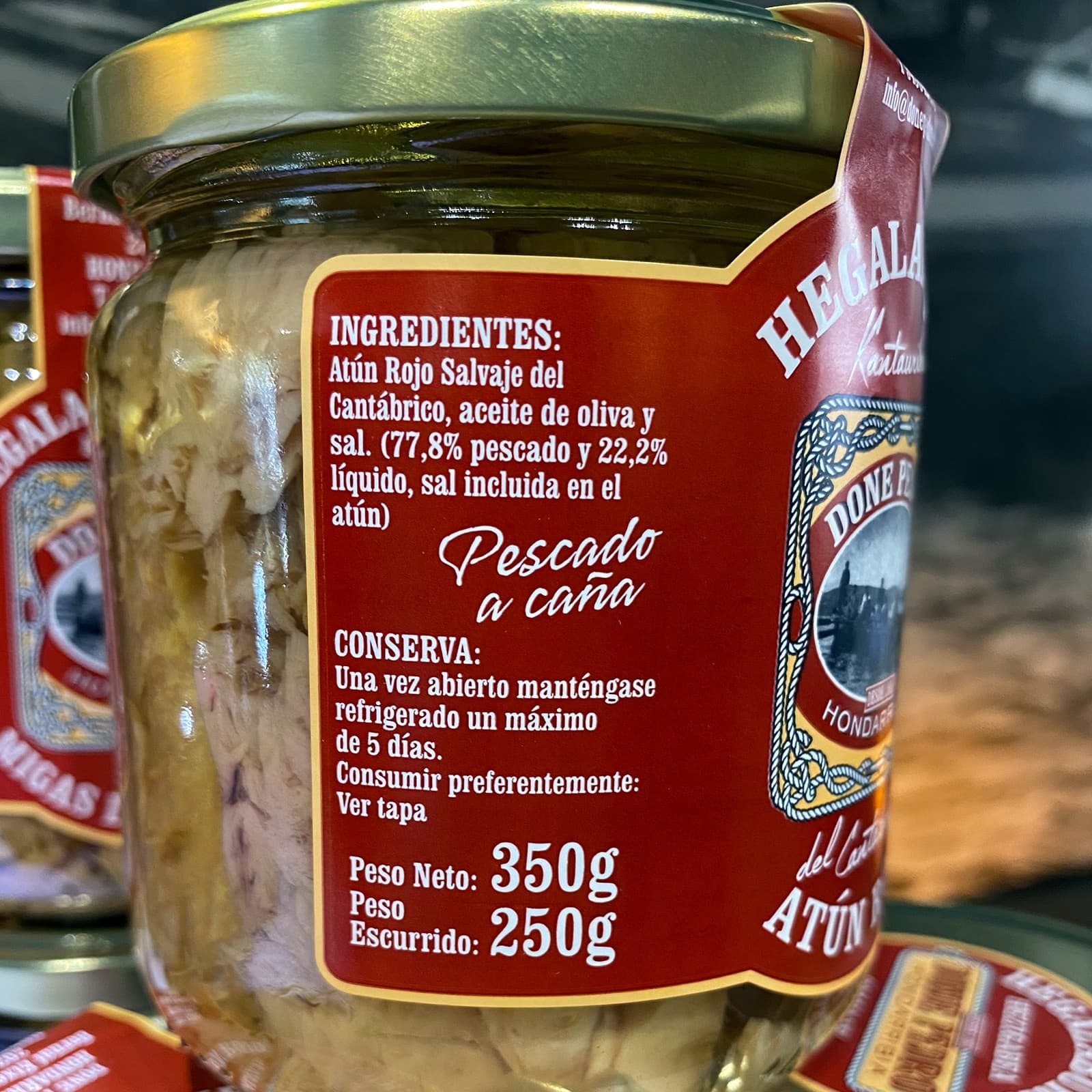 Atún Rojo Salvaje - Tarro 350 gr - Done Pedro - Hondarribia