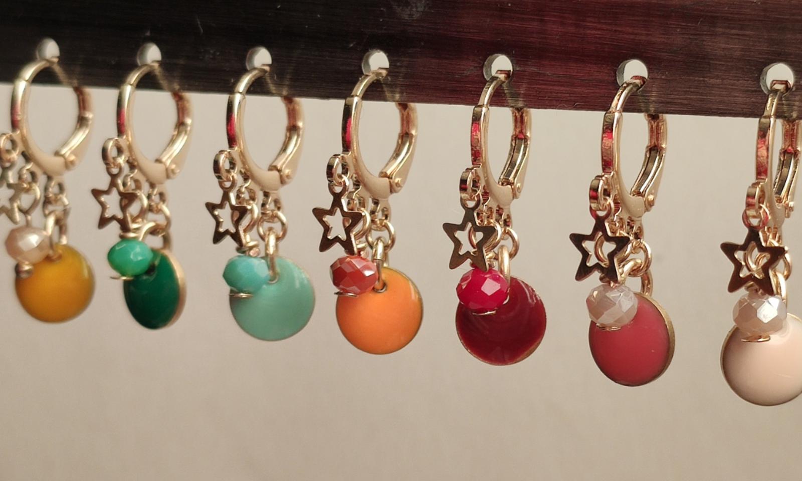 ARETE 3 COLGANTES ROSA