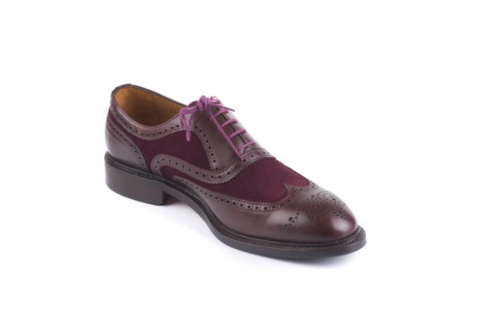 Zapato burdeos cerrado con cord n A medida Abraham Zambrana