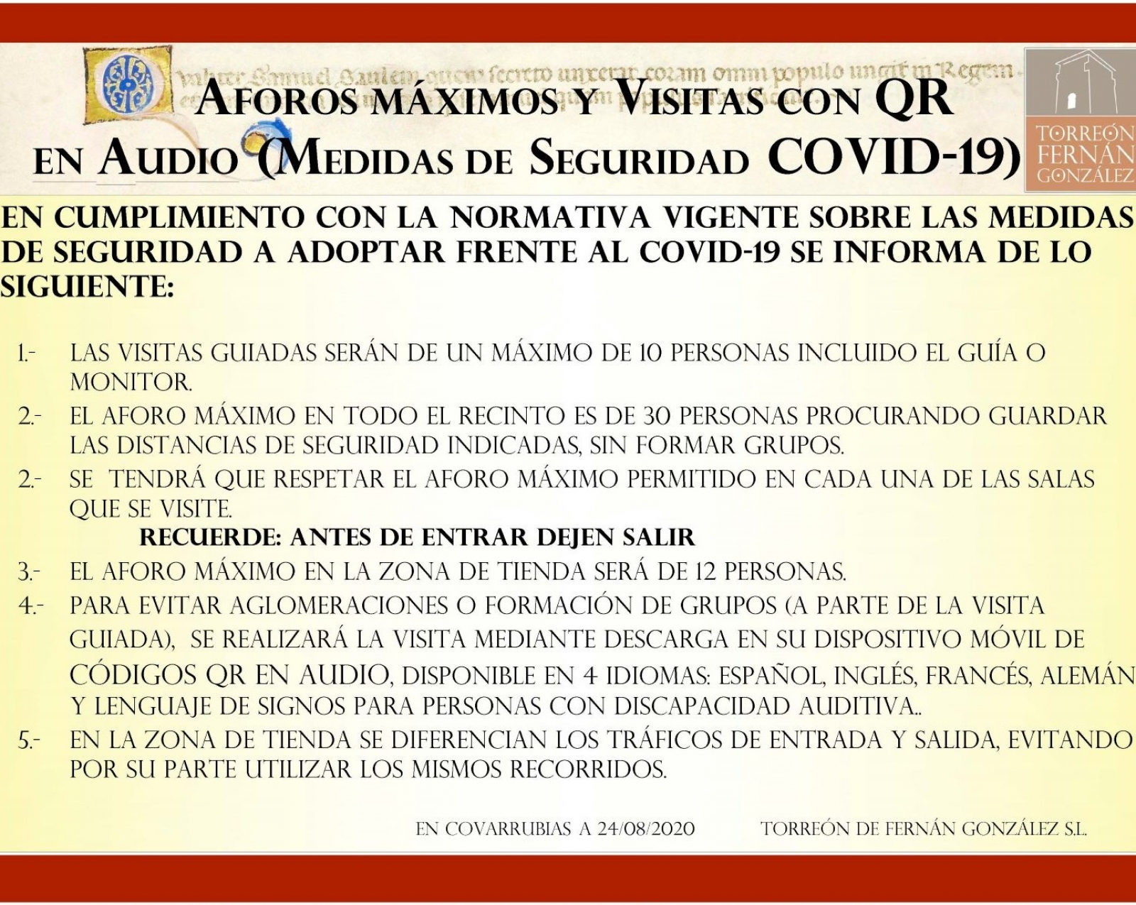 Entrada general a la exposicin Torren de Fernn Gonzlez