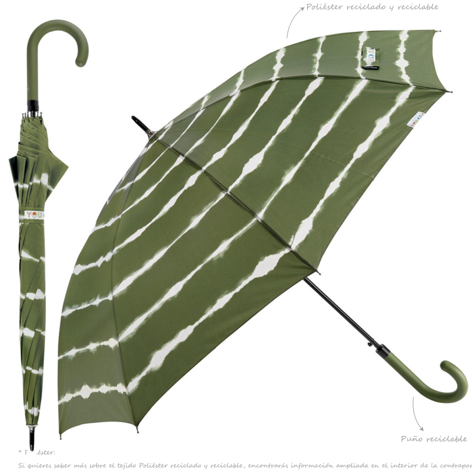 PARAGUAS LARGO TIED DYE VERDE