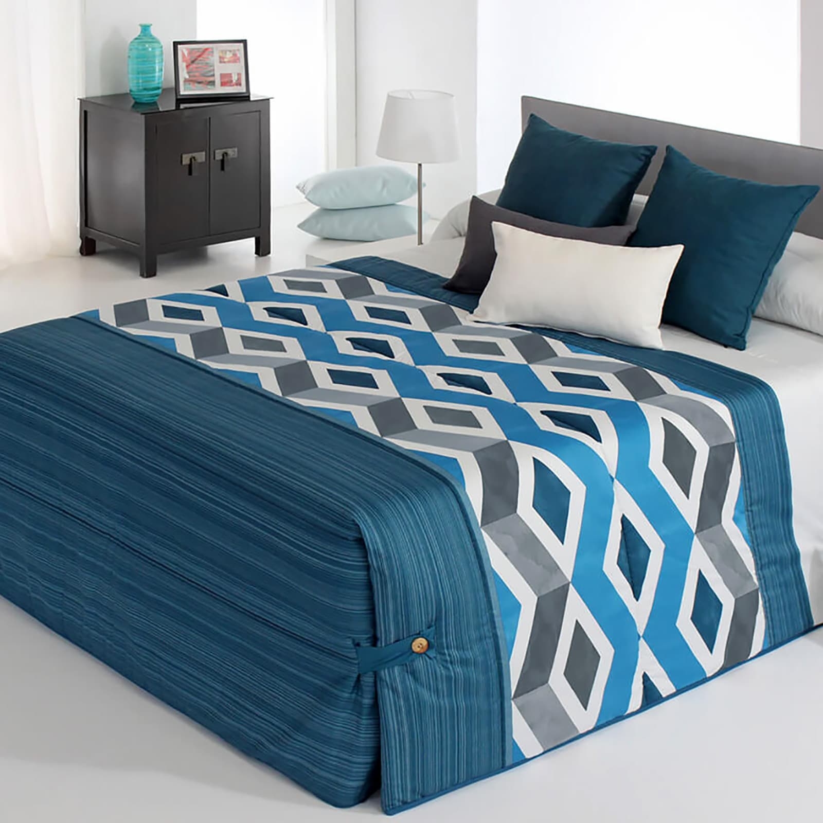 Edredn Morgan 2p de Reig Mart - Azul - Cama 90