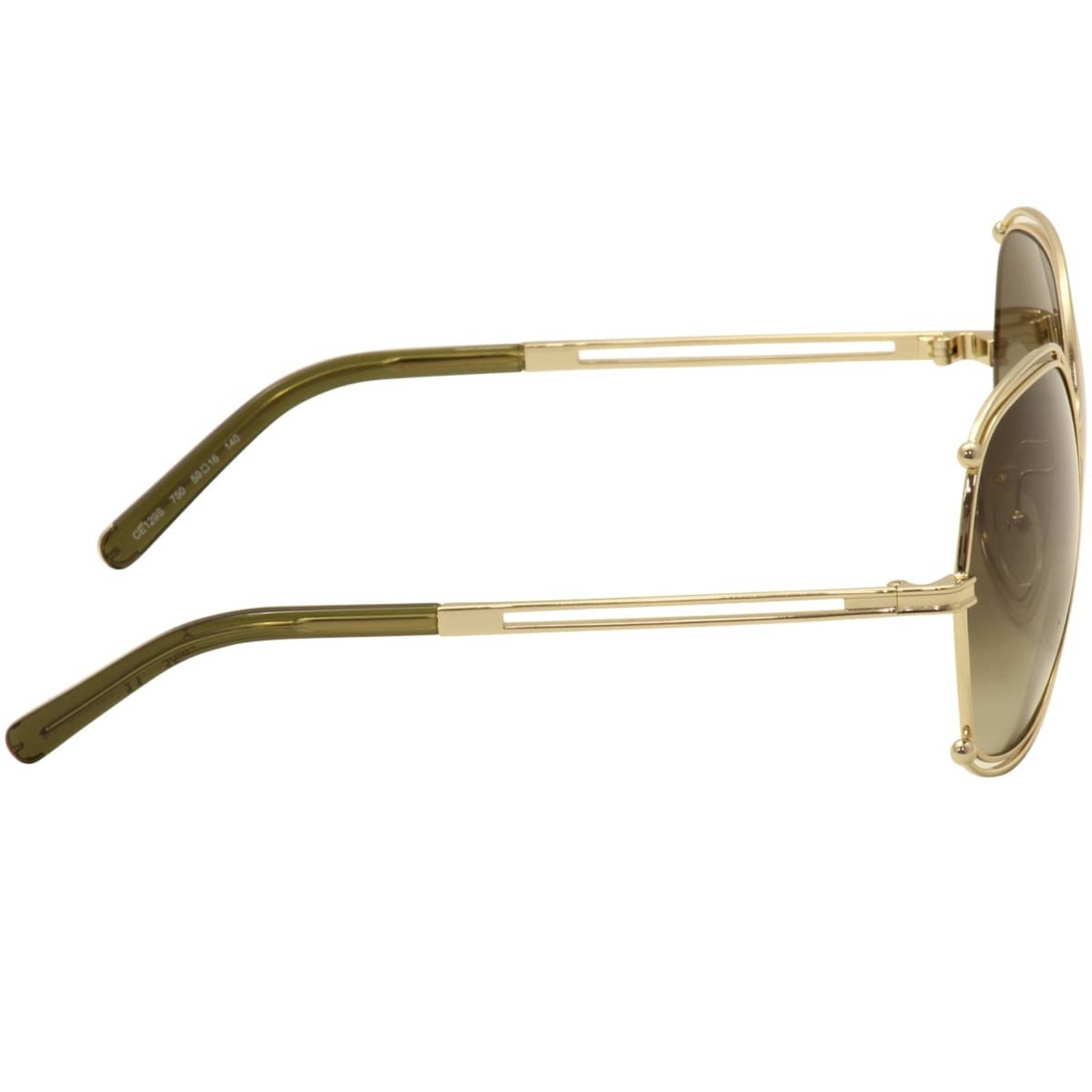 Gafa de sol cuadrada Chloé metal dorado - Federópticos Idiakez