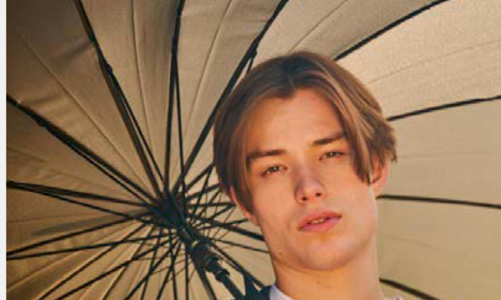 PARAGUAS LARGO LISO DOBLE VARILLA KAKI