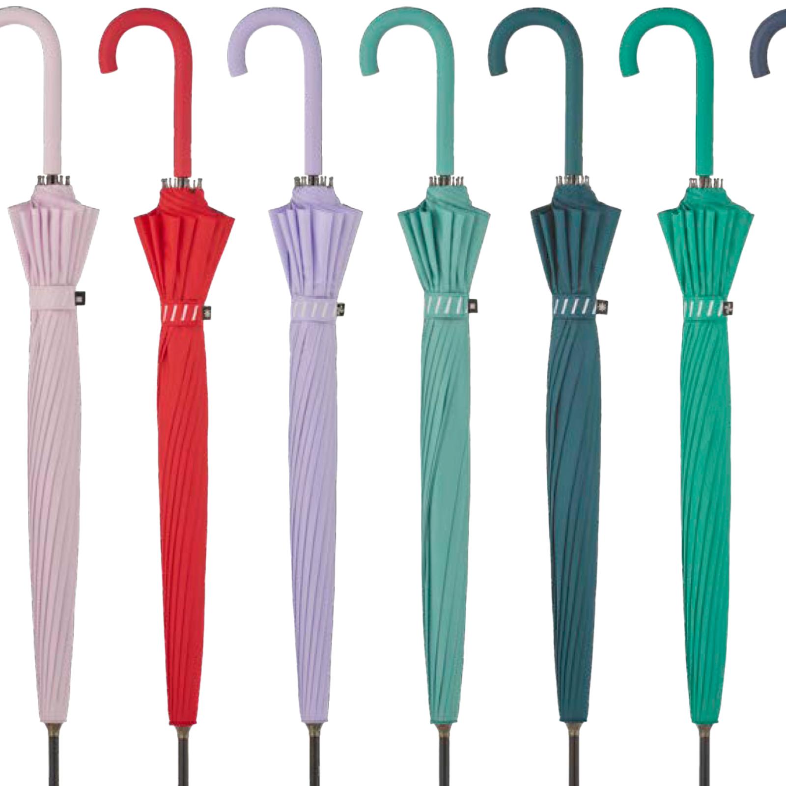 PARAGUAS LARGO LISO DOBLE VARILLA ROJO