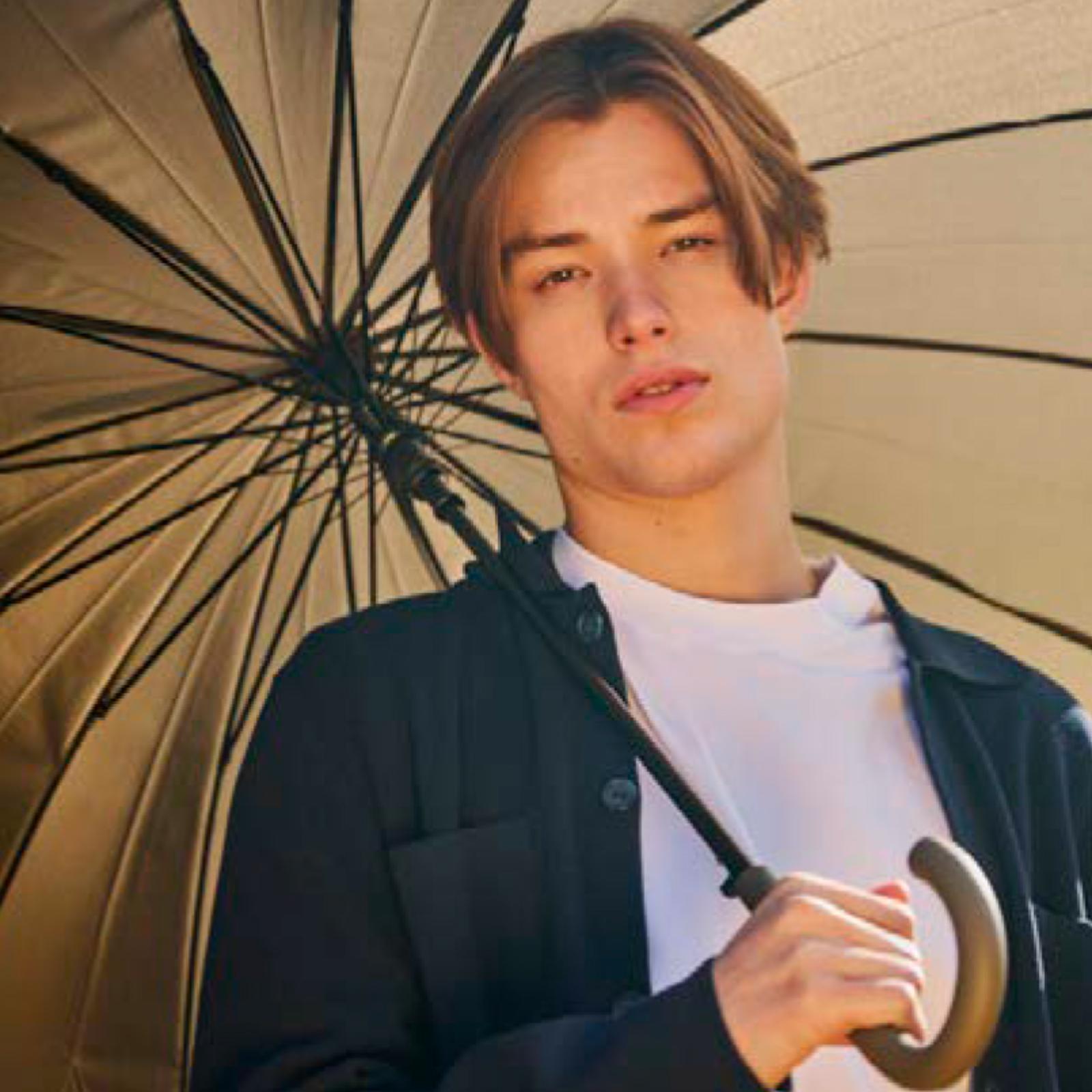 PARAGUAS LARGO LISO DOBLE VARILLA ROSITA