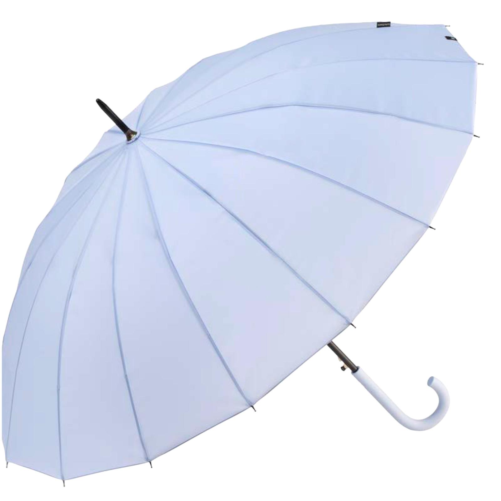 PARAGUAS LARGO LISO DOBLE VARILLA AZULITO