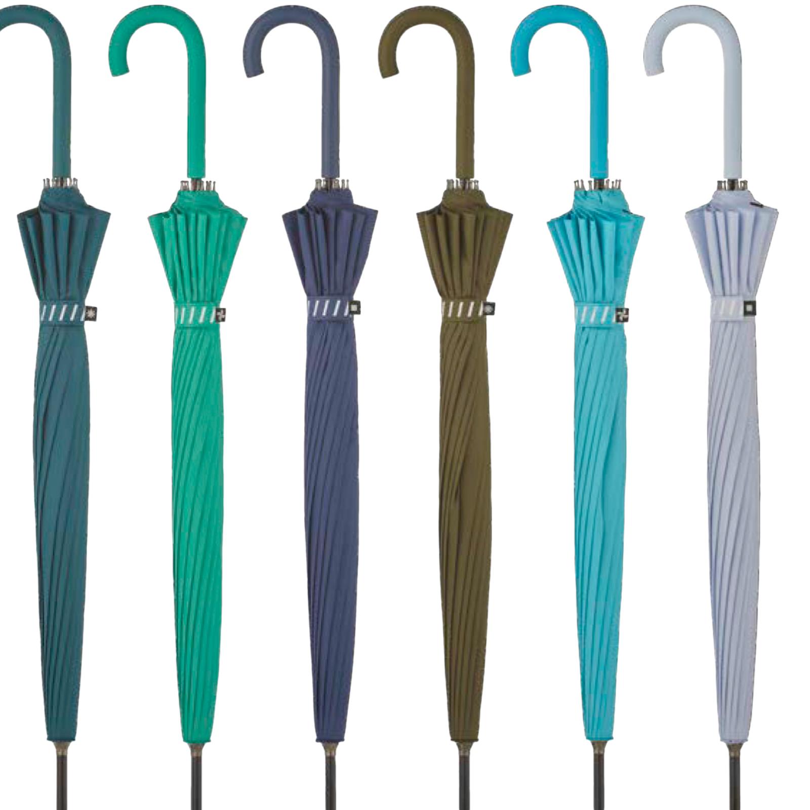 PARAGUAS LARGO LISO DOBLE VARILLA AZULITO