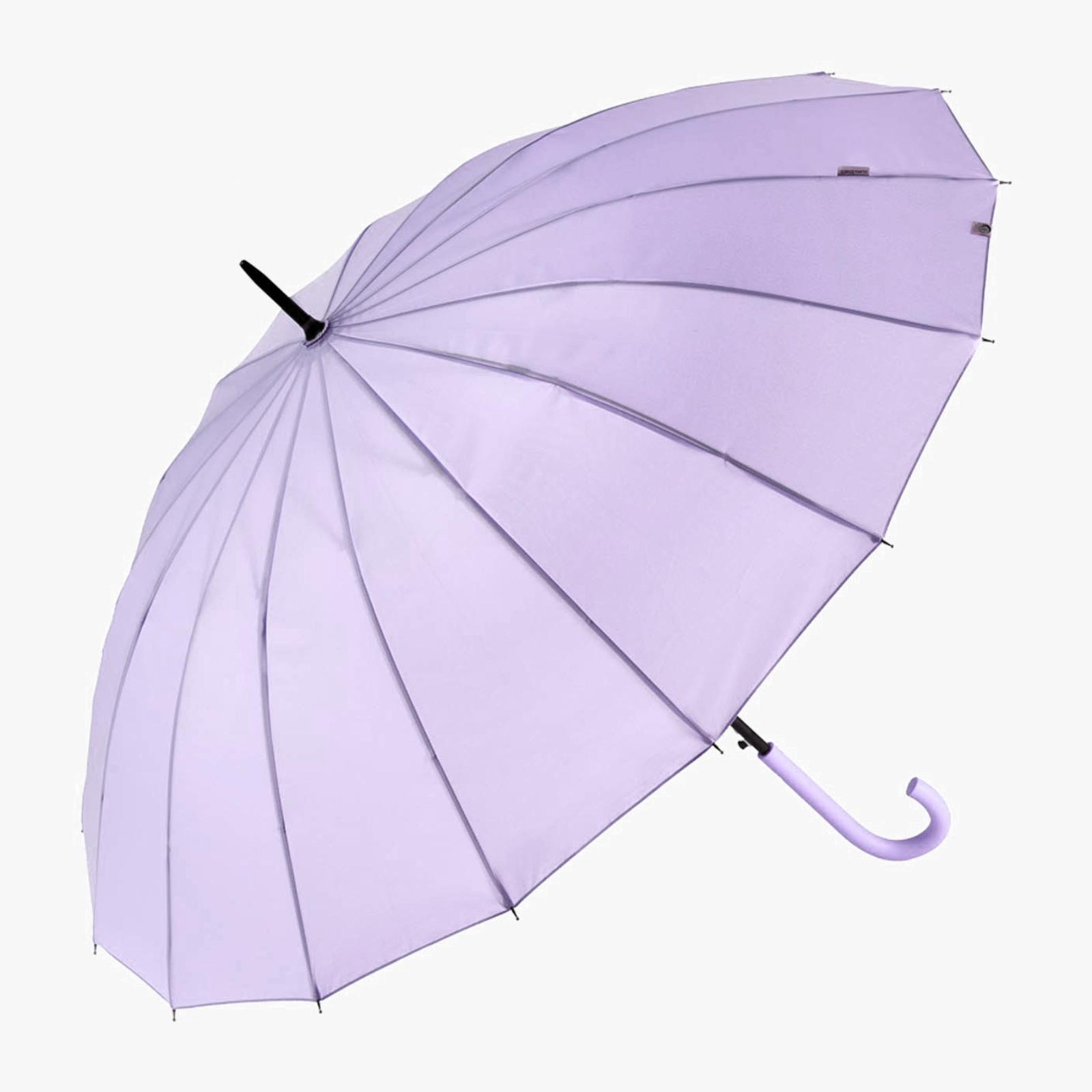 PARAGUAS LARGO LISO DOBLE VARILLA LILA