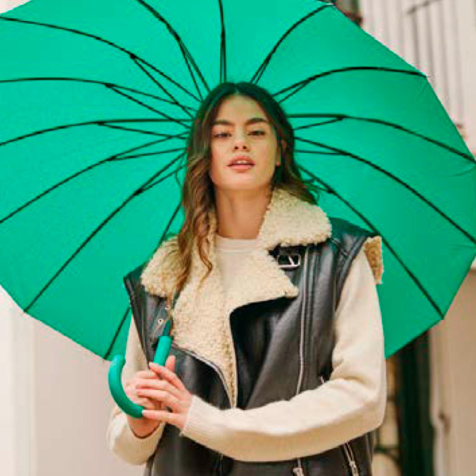 PARAGUAS LARGO LISO DOBLE VARILLA LILA