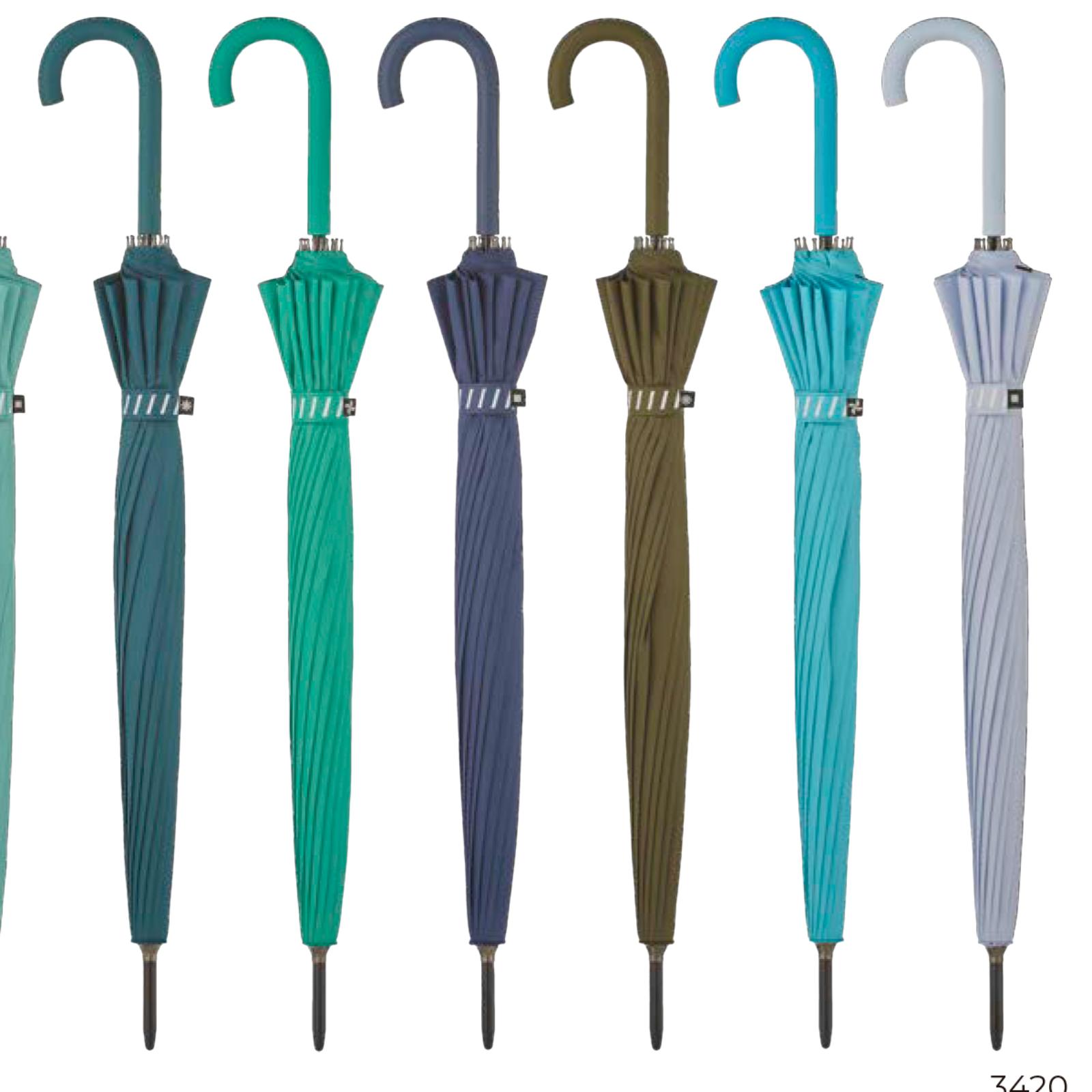 PARAGUAS LARGO LISO DOBLE VARILLA MARINO