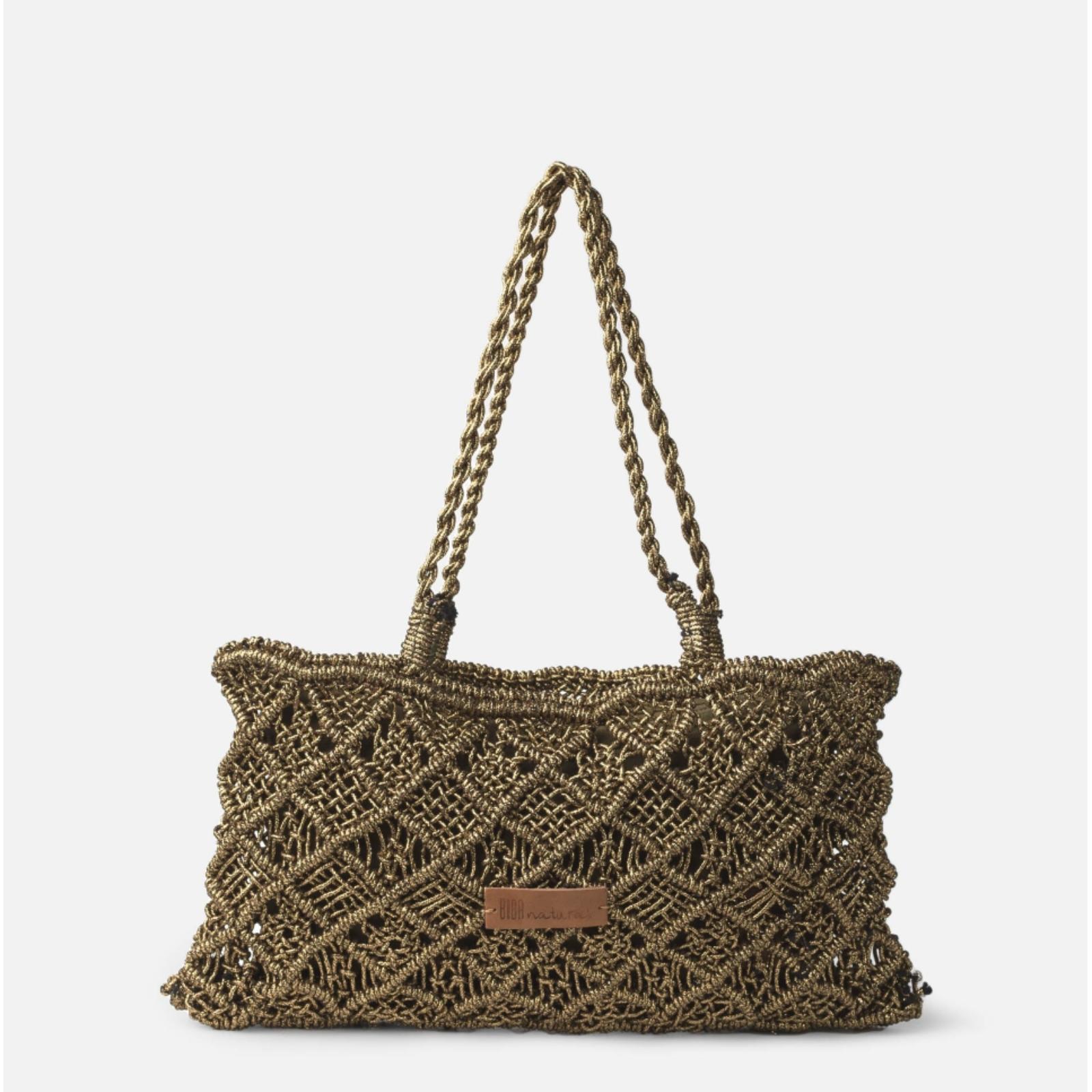 BOLSO DE HOMBRO METAL SONORA NEGRO/DORADO