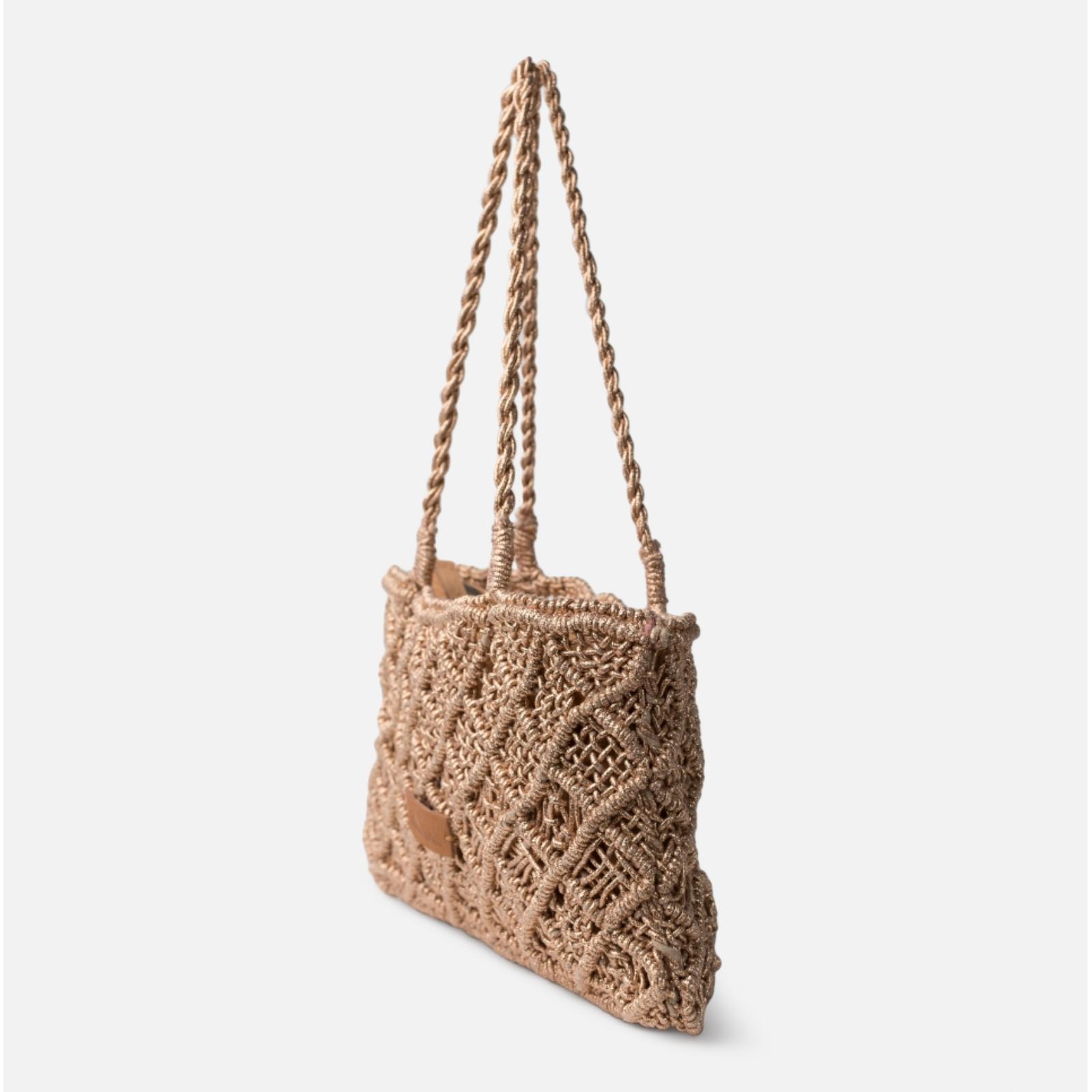 BOLSO DE HOMBRO METAL SONORA ORO ROSA