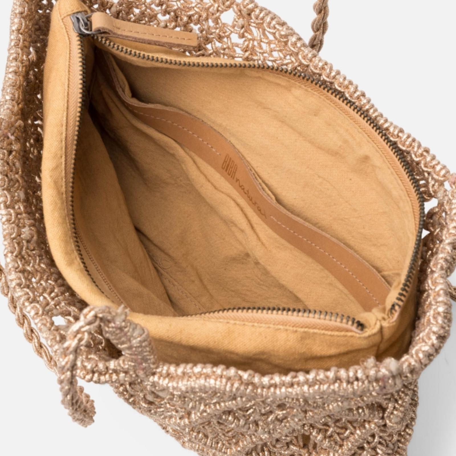 BOLSO DE HOMBRO METAL SONORA ORO ROSA