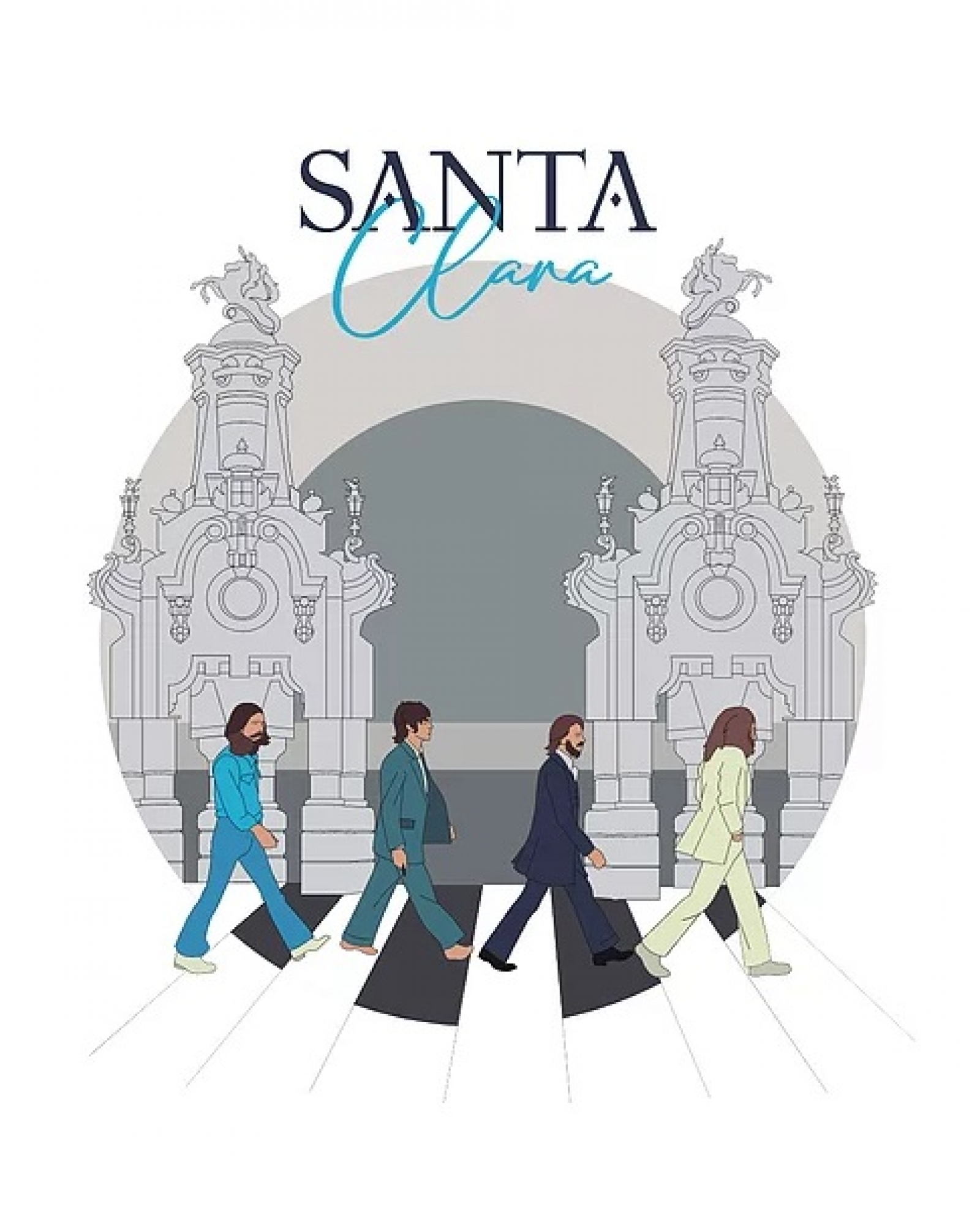 CAMISETA DISEÑO BEATLES SANTA CLARA